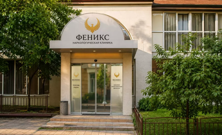 Вход в наркологическую клинику «Феникс» в Соликамске